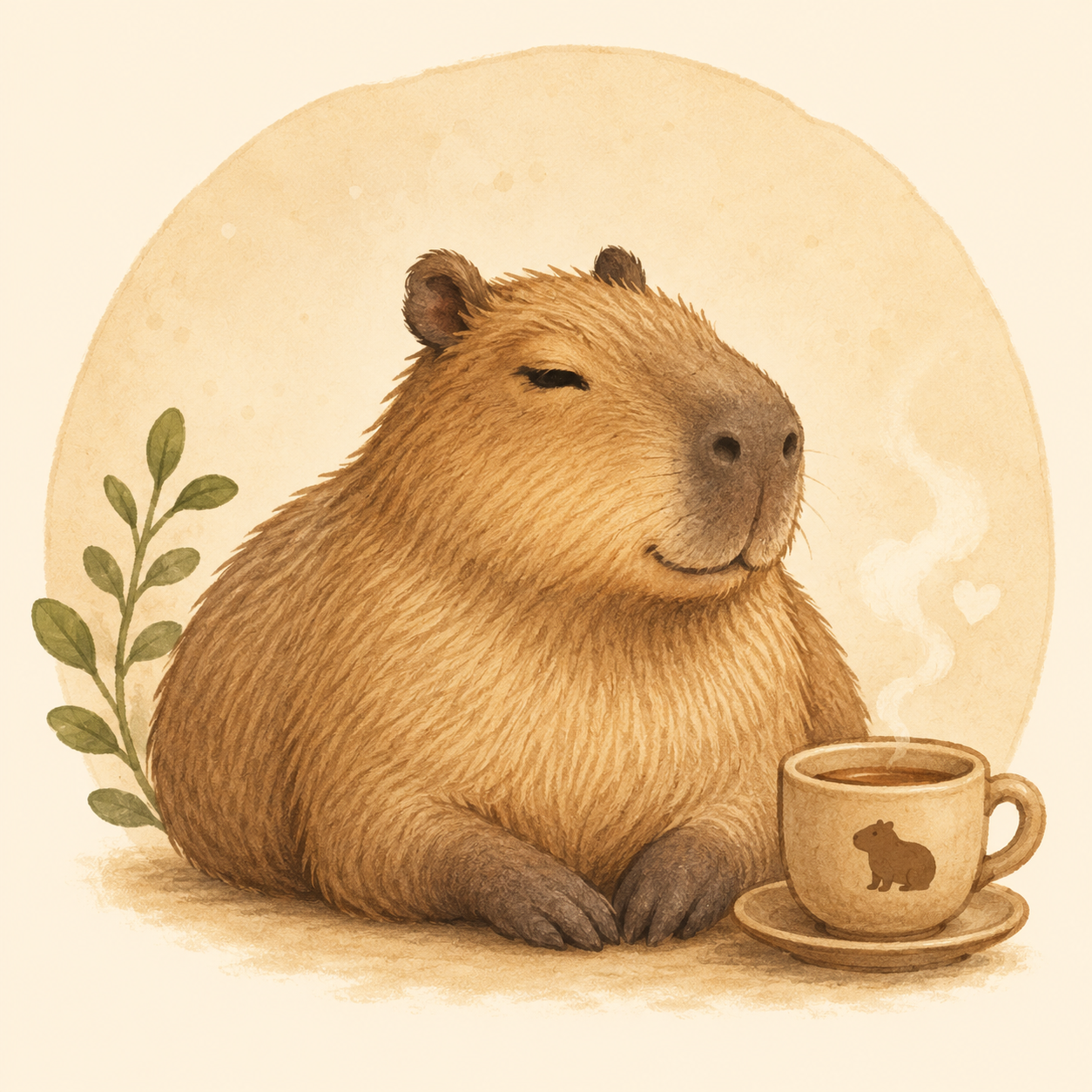 カピバラカフェのロゴイラスト
